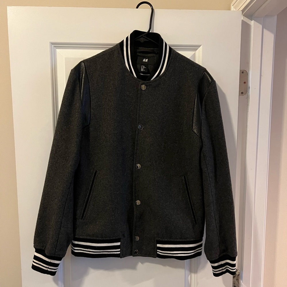 H&M Teddy Varsity Jacket - Grey